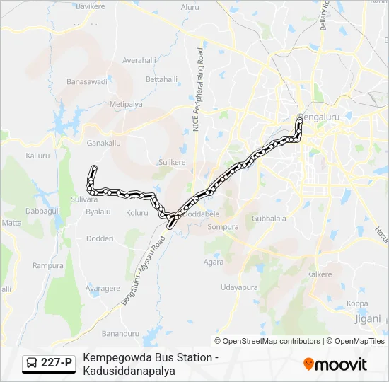 227-P Bus Line Map