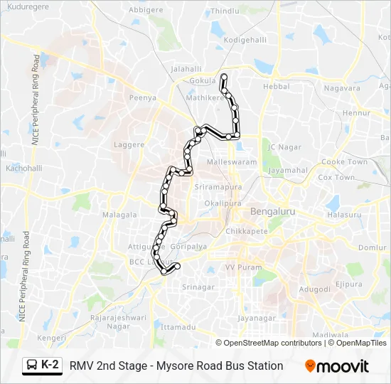 K-2 Bus Line Map
