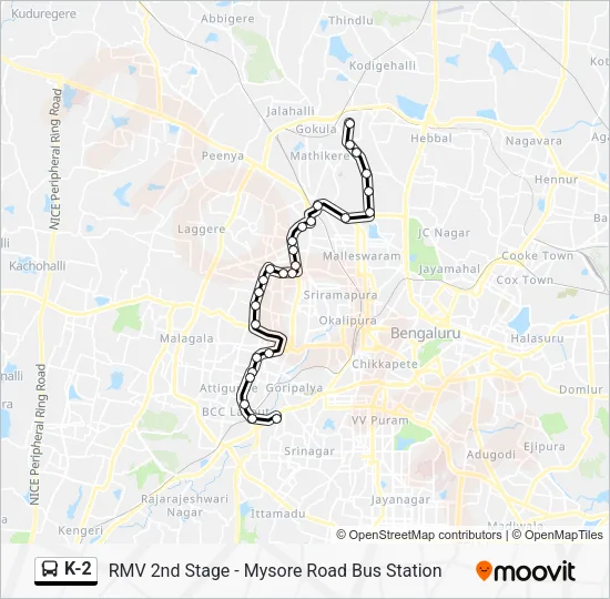K-2 Bus Line Map