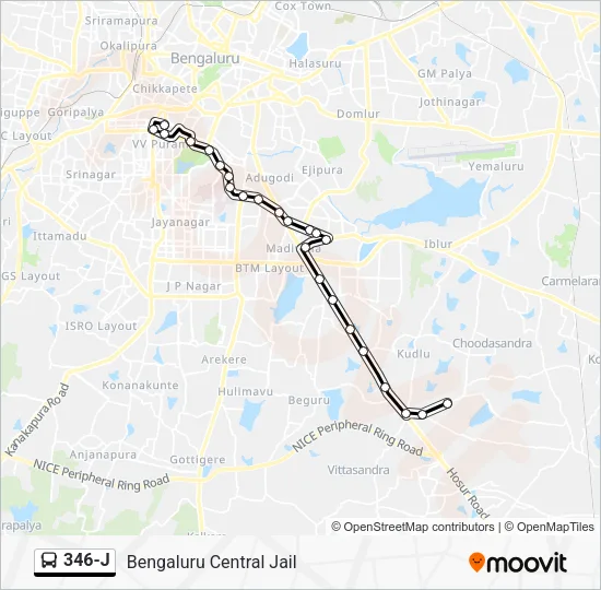 346-J Bus Line Map