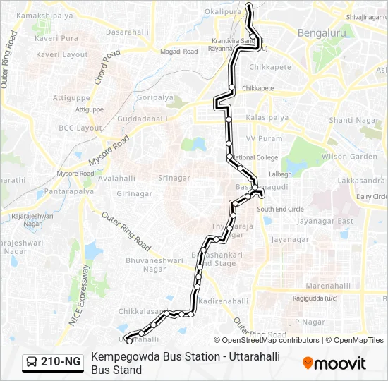 210-NG Bus Line Map