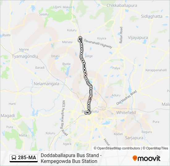 285-MA Bus Line Map