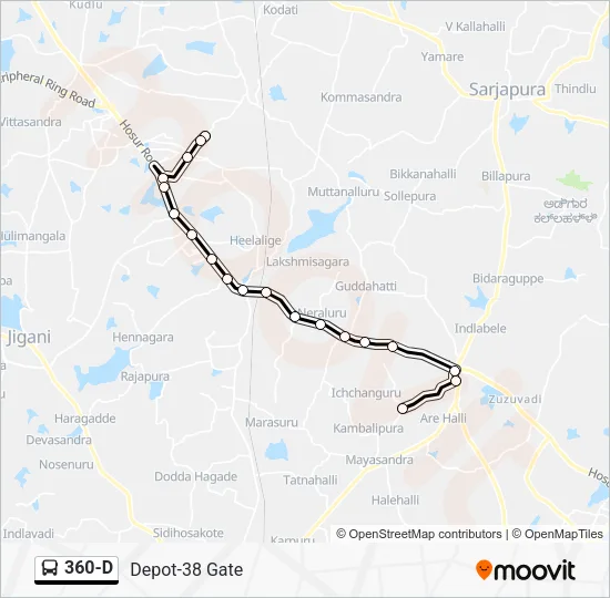 360-D Bus Line Map