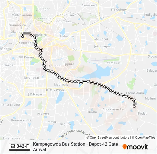 342-F Bus Line Map