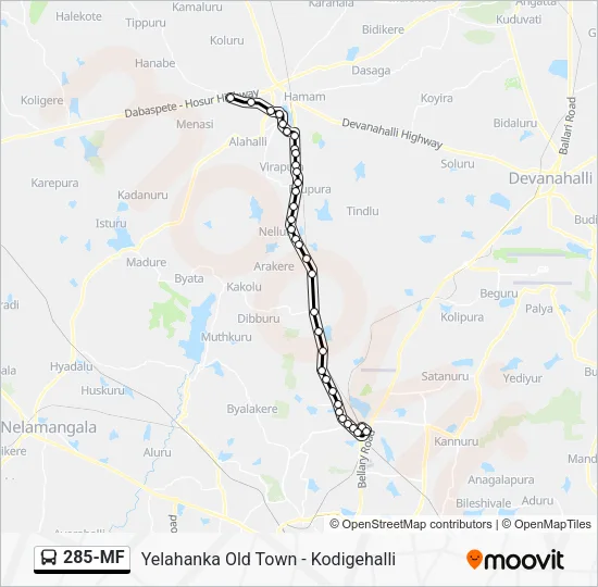 285-MF Bus Line Map