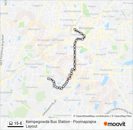 15-E Bus Line Map