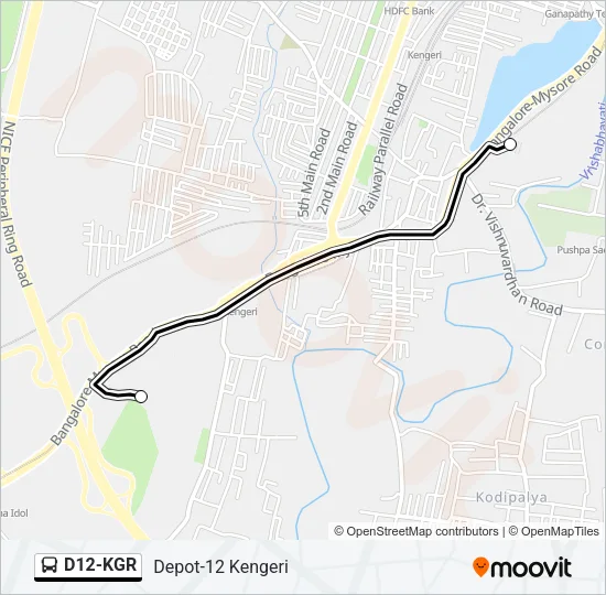 D12-KGR Bus Line Map