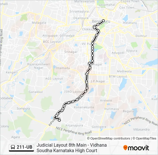 211-UB Bus Line Map