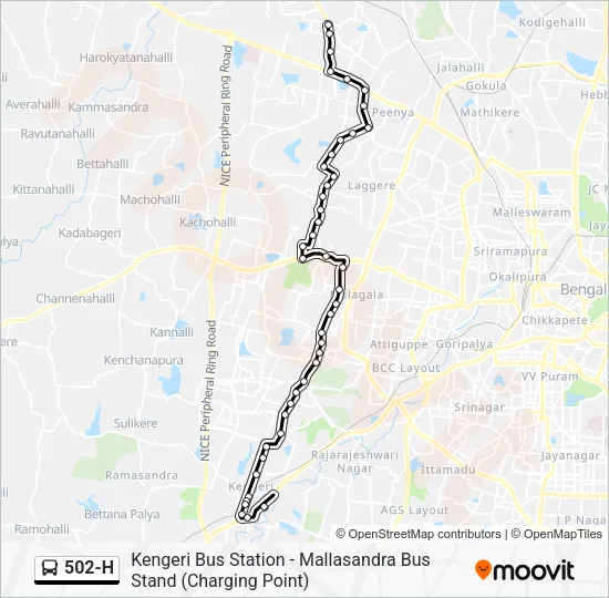 502-H Bus Line Map