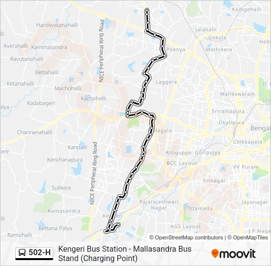502-H Bus Line Map