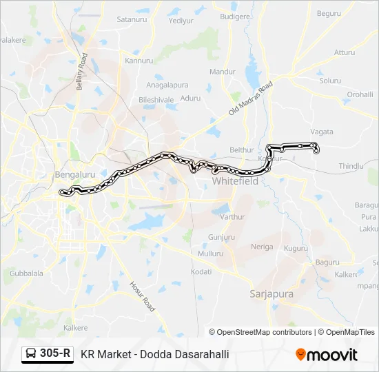 305-R Bus Line Map