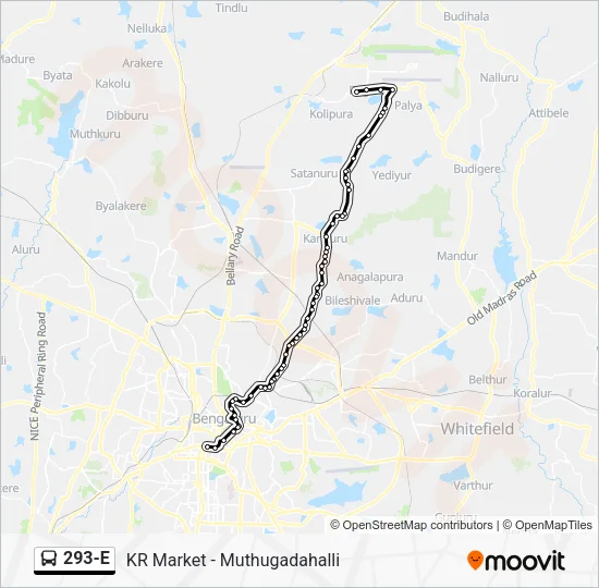 293-E Bus Line Map