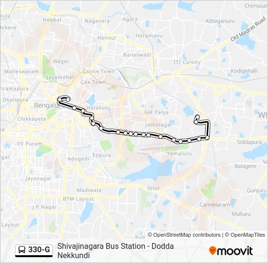 330-G Bus Line Map