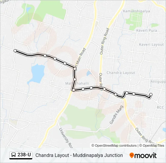 238-U Bus Line Map