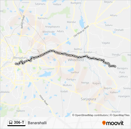306-T Bus Line Map