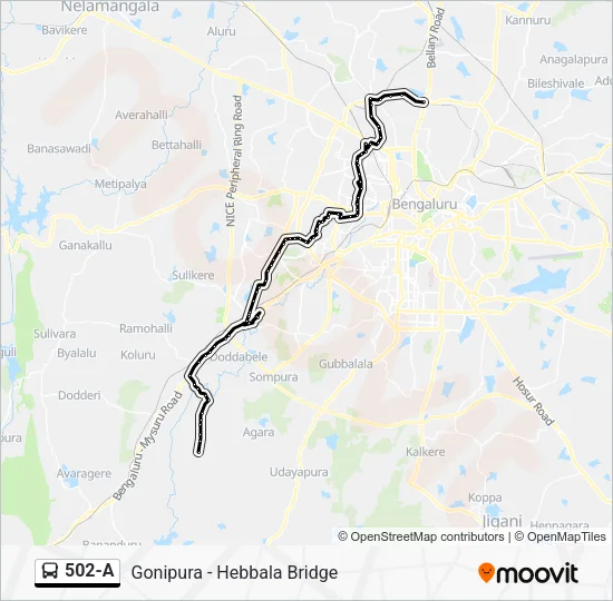 502-A Bus Line Map