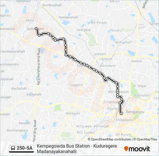 250-SA Bus Line Map