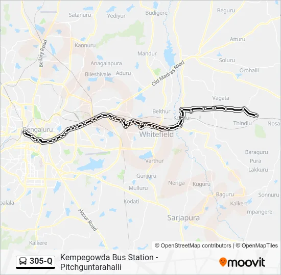 305-Q Bus Line Map
