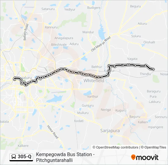 305-Q Bus Line Map