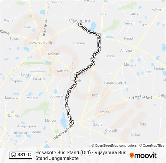 381-C Bus Line Map