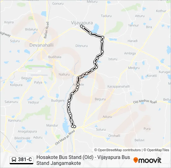 381-C Bus Line Map