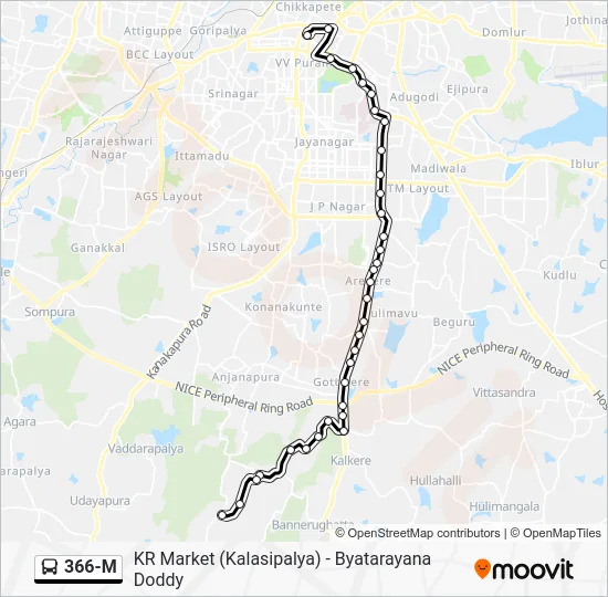 366-M Bus Line Map