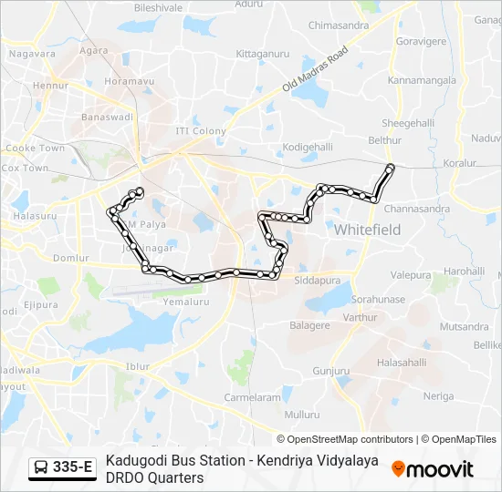 335-E Bus Line Map