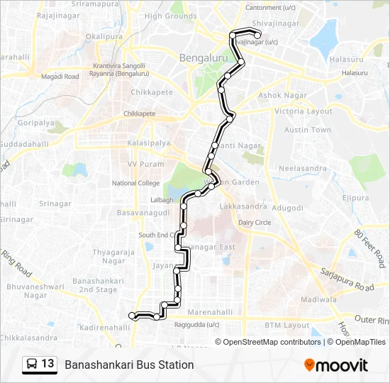 13 Bus Line Map