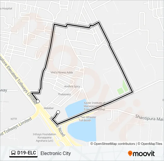 D19-ELC Bus Line Map