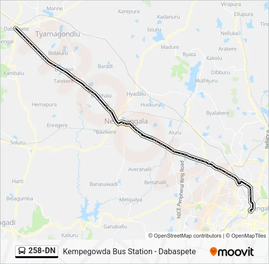 258-DN Bus Line Map