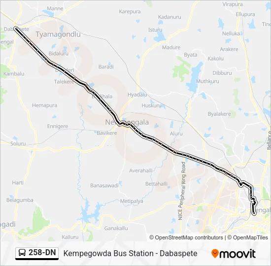 258-DN Bus Line Map