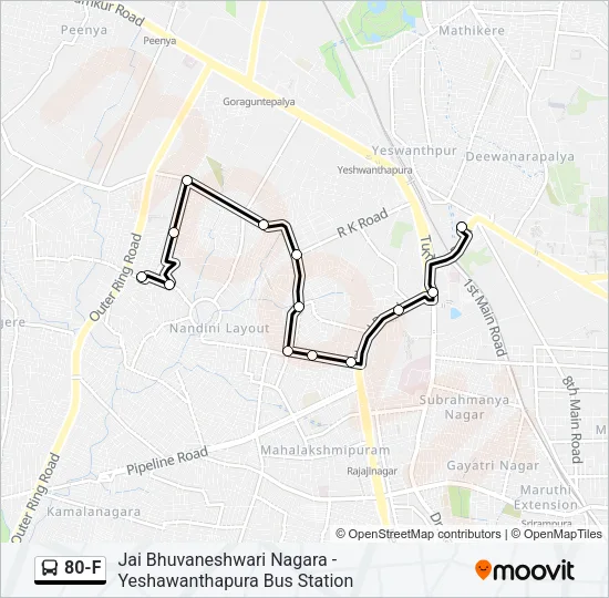 80-F Bus Line Map