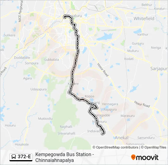 372-E Bus Line Map