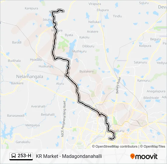 253-H Bus Line Map