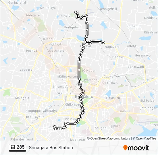 285 Bus Line Map