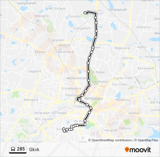 285 Bus Line Map