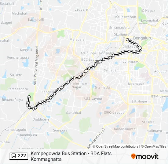222 Bus Line Map