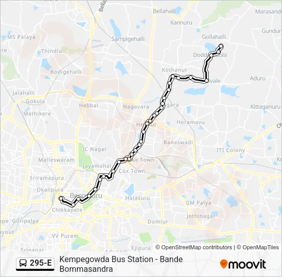 295-E Bus Line Map