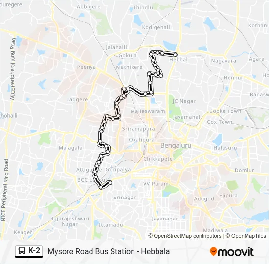 K-2 Bus Line Map