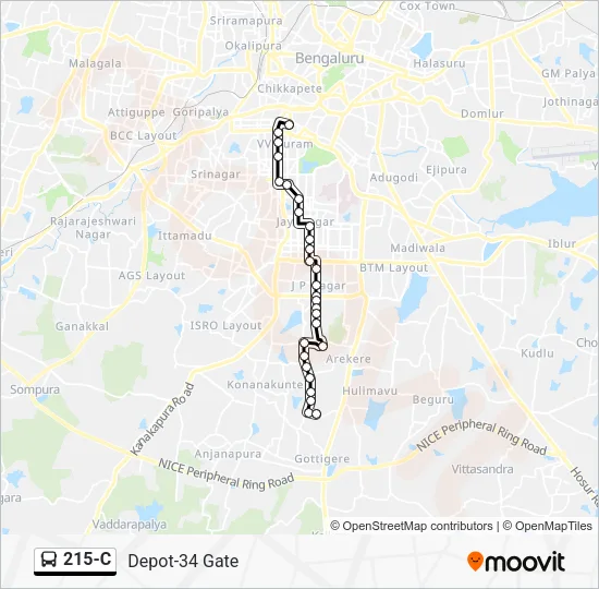 215-C Bus Line Map
