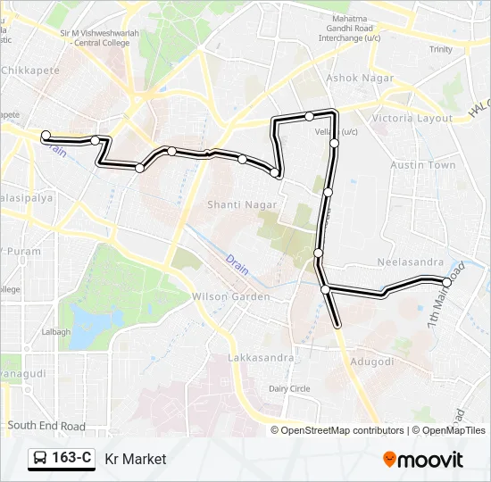 163-C Bus Line Map