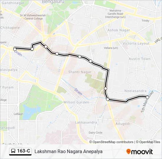 163-C Bus Line Map