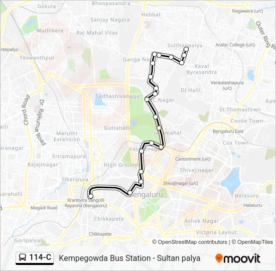 114-C Bus Line Map