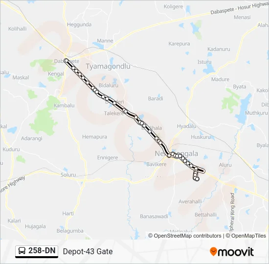 258-DN Bus Line Map