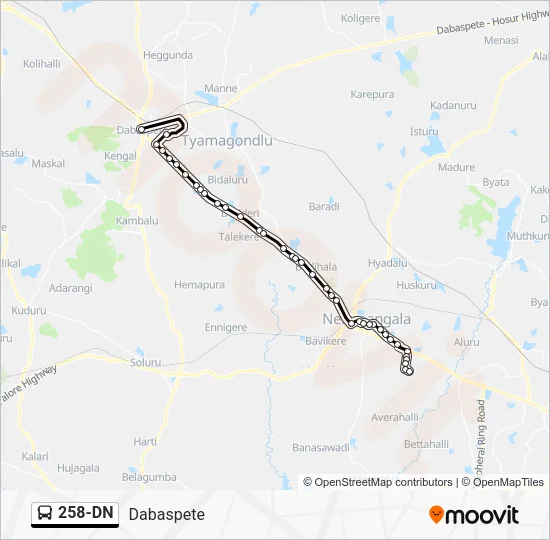 258-DN Bus Line Map