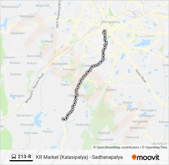 213-R Bus Line Map