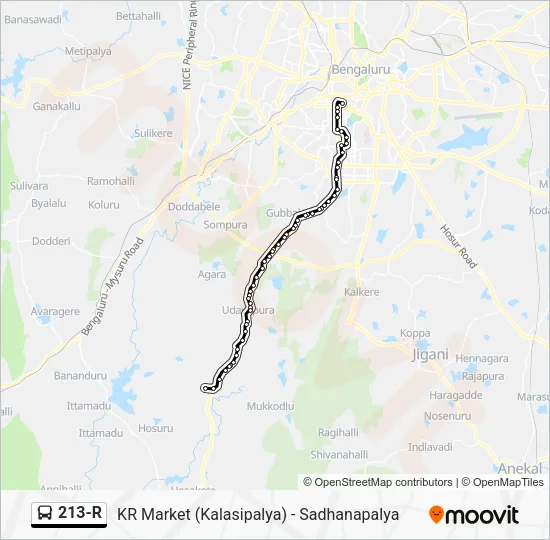 213-R Bus Line Map