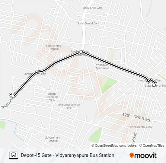 D45G-VRP Bus Line Map