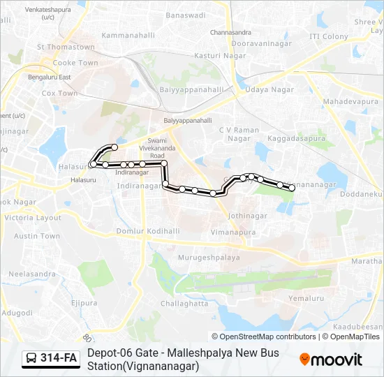 314-FA Bus Line Map