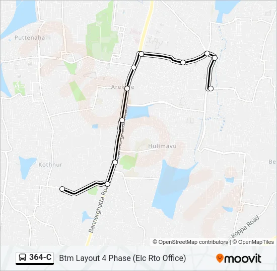 364-C Bus Line Map